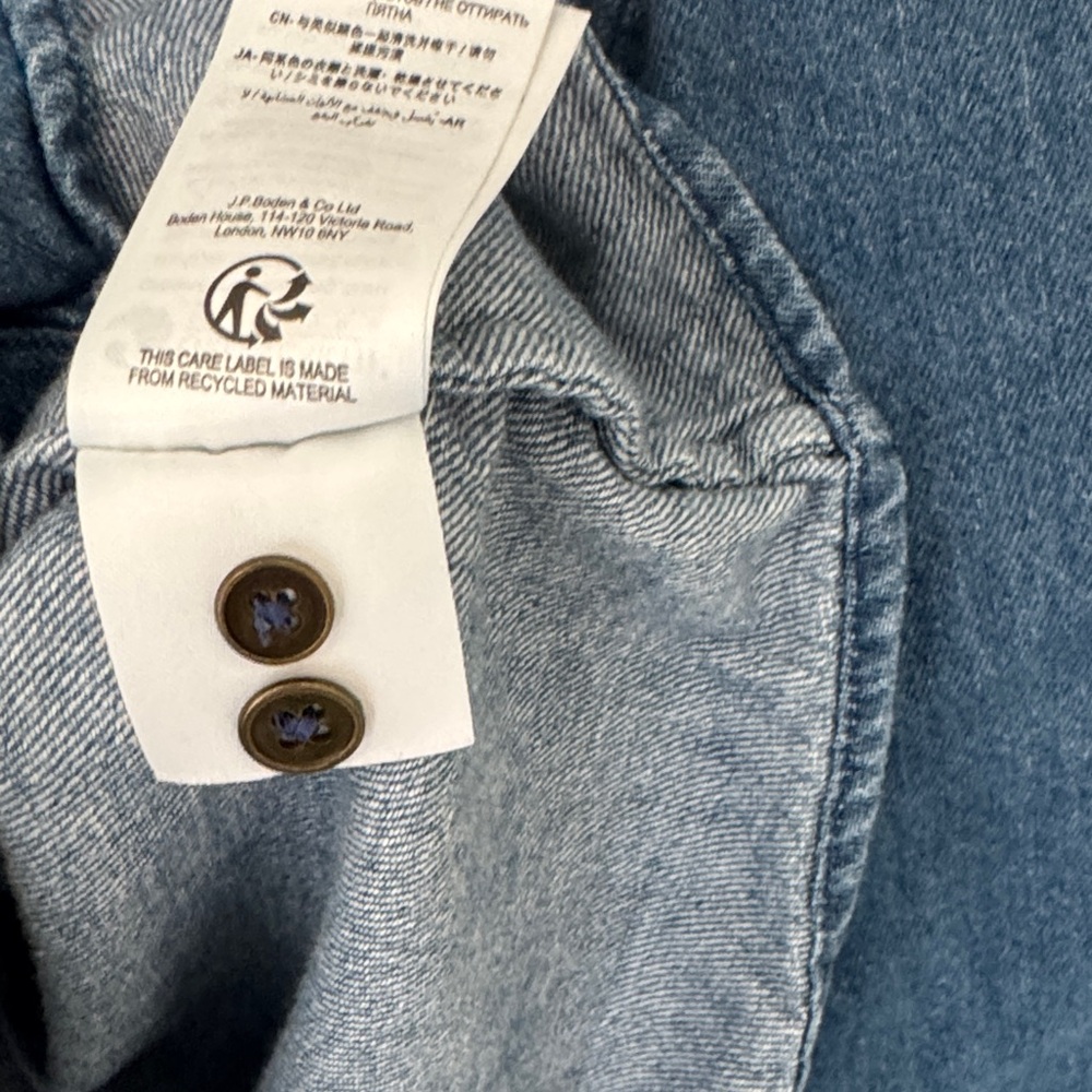 Boden Blue Denim Ruffle Shirt - Picture 8 of 9